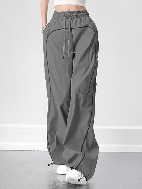 women solid mid rise track pant - 21739487 - Standard Image - 0