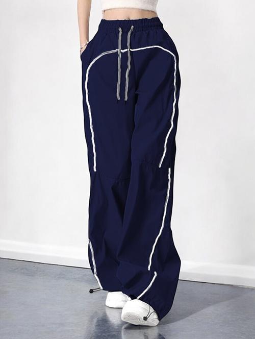 women solid mid rise track pant - 21739490 -  Standard Image - 0