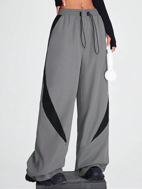 women color block mid rise track pant - 21739514 -  Zoom Image - 0
