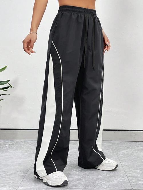 women color block mid rise track pant - 21739529 -  Standard Image - 0