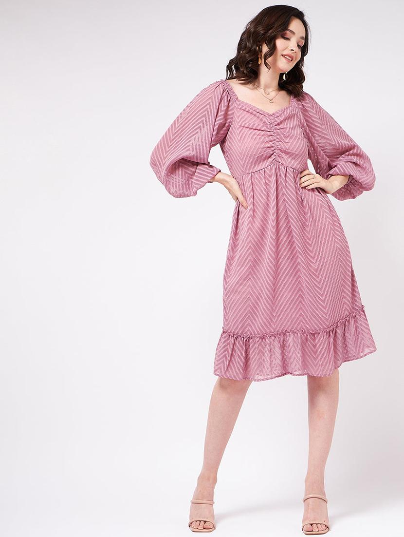 women self design sweetheart neck fit & flare dress - 21740011 -  Zoom Image - 0