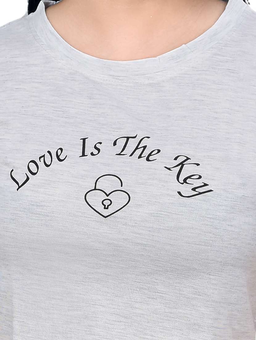 women typography print short sleeve crop top - 21740030 -  Standard Image - 4