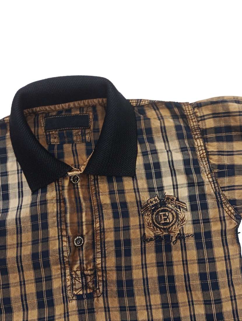 boys checkered short sleeve polo t-shirt - 21740059 -  Standard Image - 4