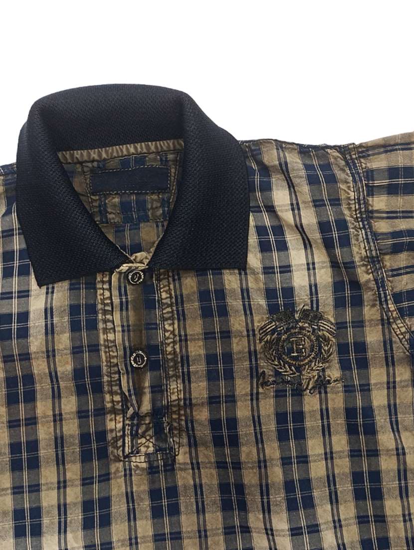 boys checkered short sleeve polo t-shirt - 21740060 -  Standard Image - 4