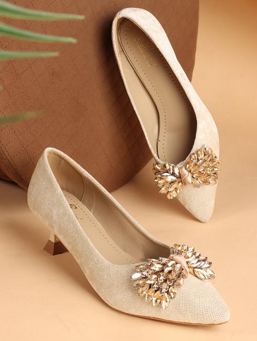 women beige slip on pump - 21740071 - Standard Image - 0