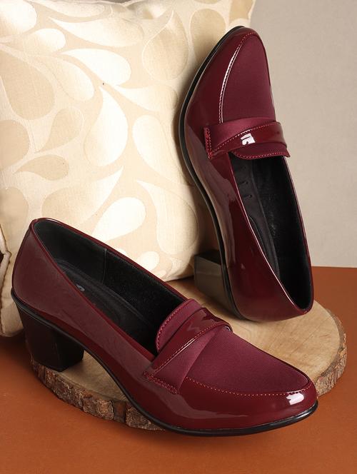 women maroon slip on formal shoes - 21740078 -  Standard Image - 0