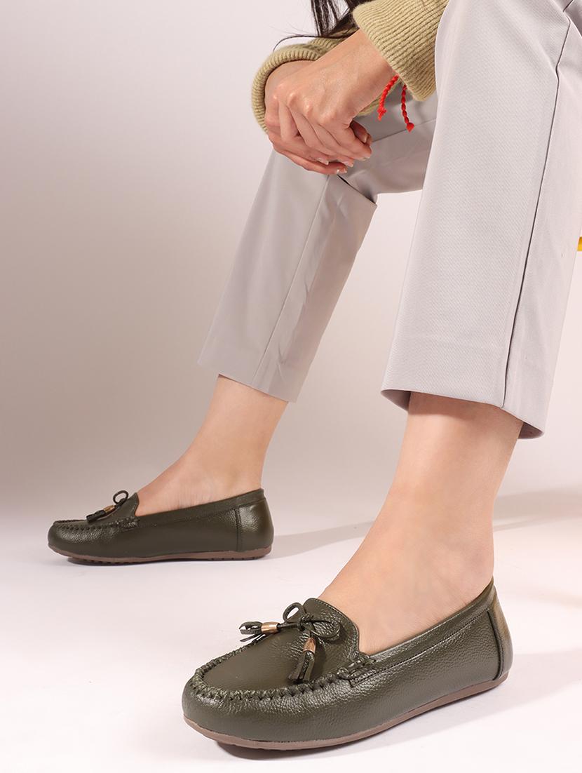 women green slip on loafer - 21740079 - Standard Image - 4