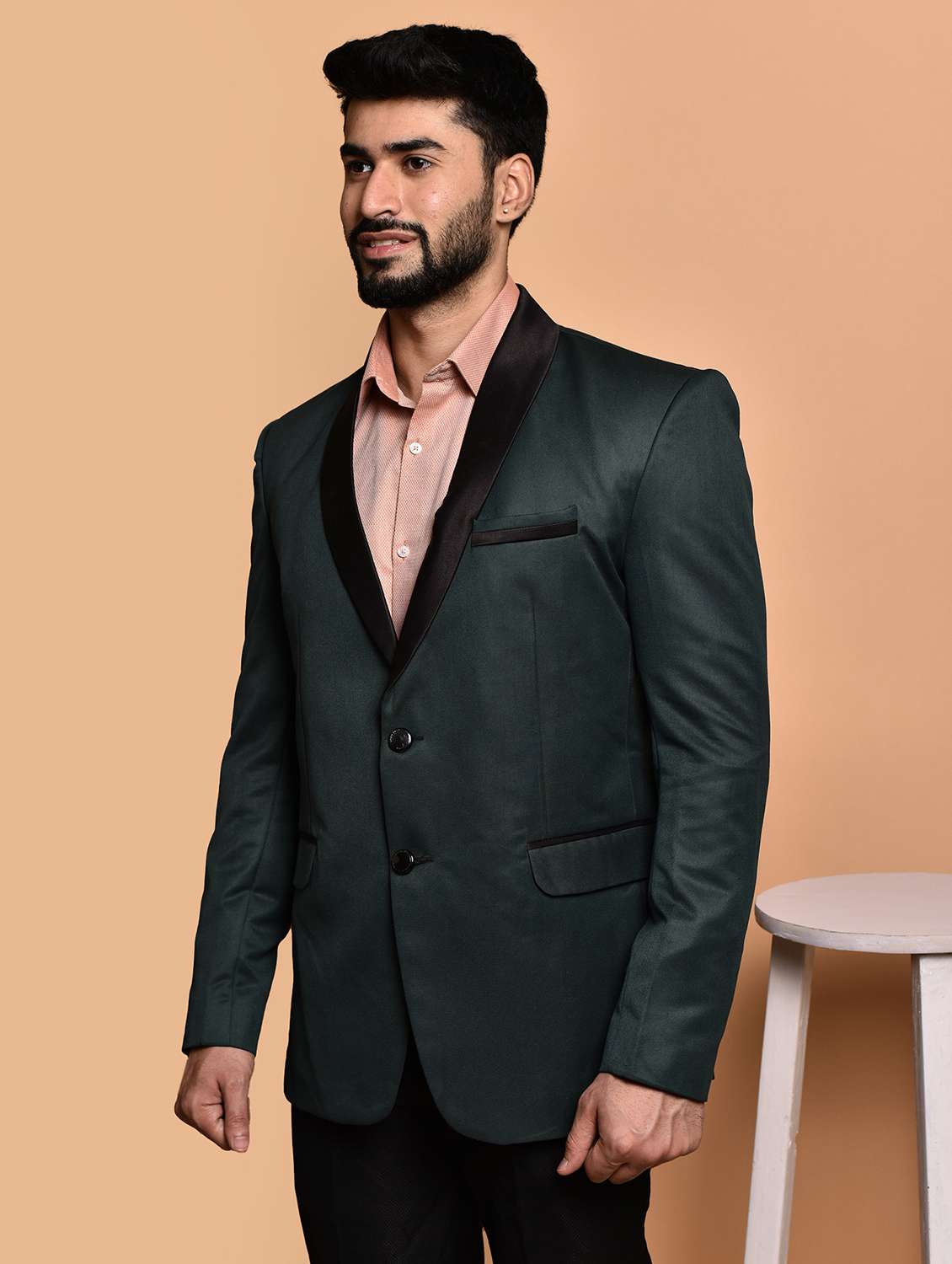 men solid single breasted long sleeve blazer - 21740139 -  Standard Image - 1