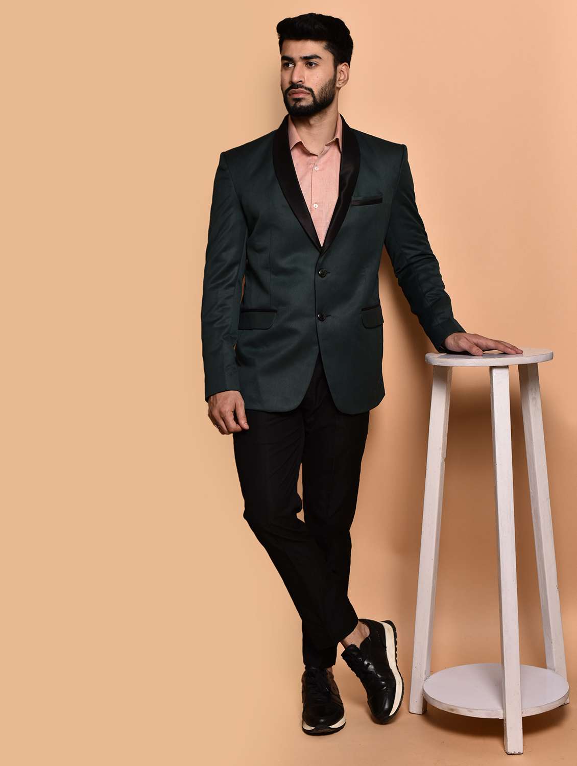 men solid single breasted long sleeve blazer - 21740139 -  Standard Image - 4