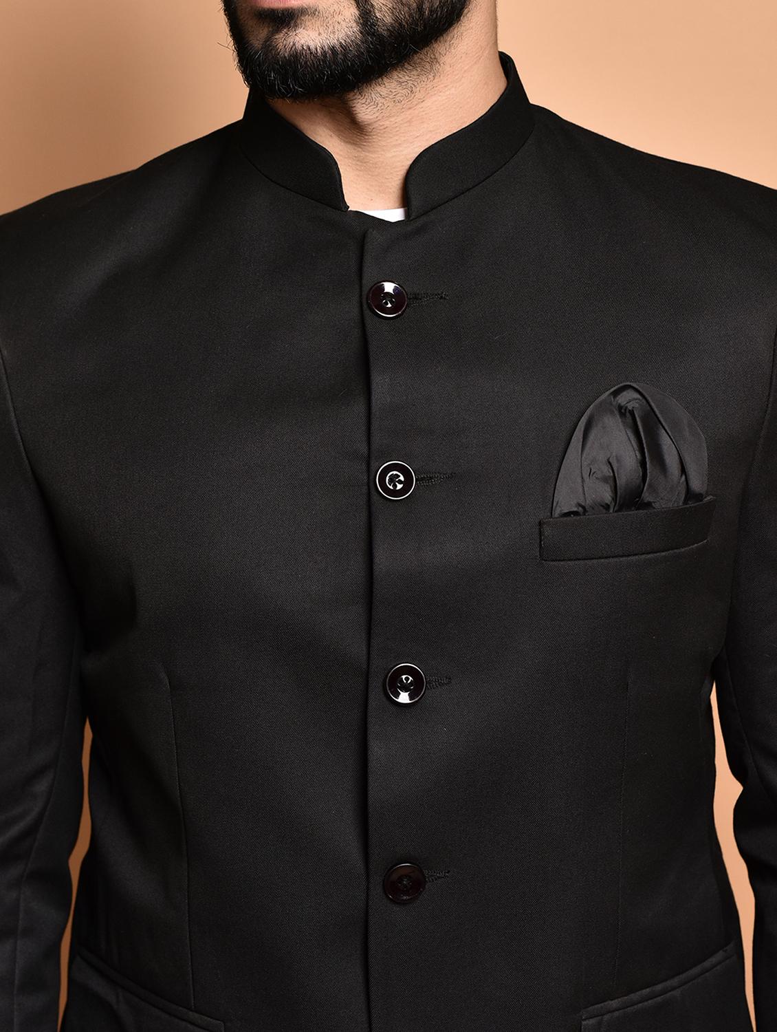 black cotton blend single breasted casual blazer - 21740179 - Standard Image - 4