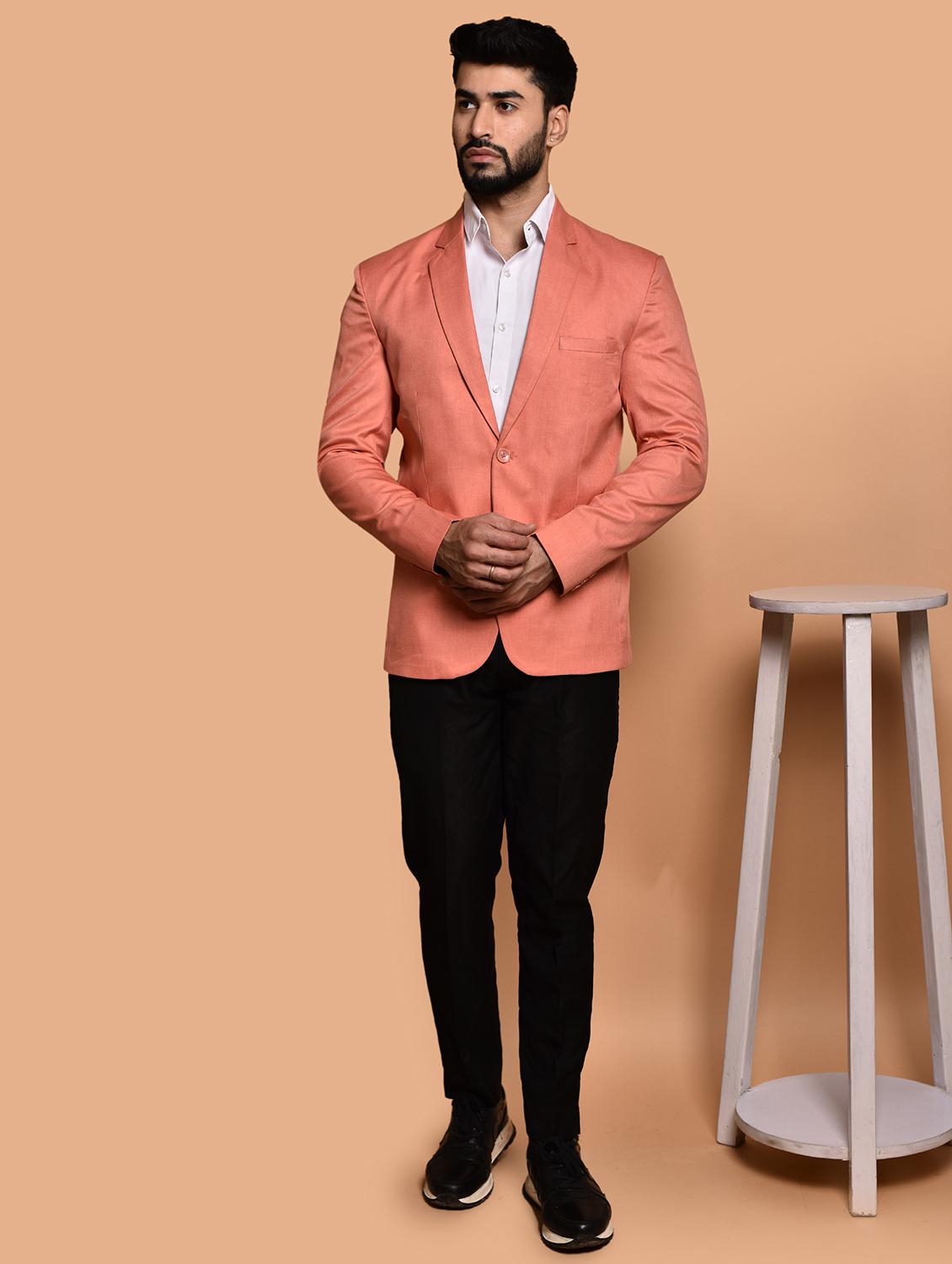 men solid single breasted long sleeve blazer - 21740183 - Standard Image - 4
