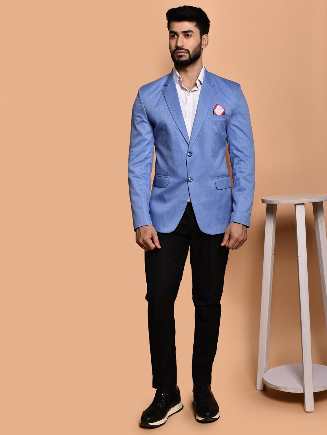 men solid single breasted long sleeve blazer - 21740184 - Standard Image - 4