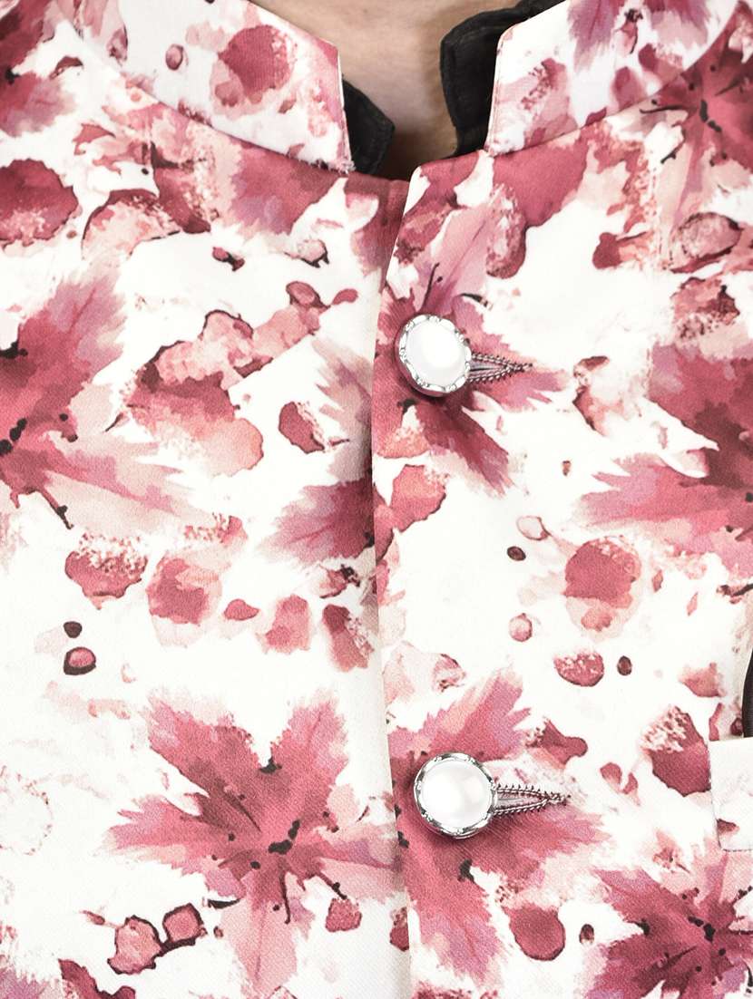 men printed sleeveless nehru jacket - 21740230 -  Standard Image - 4