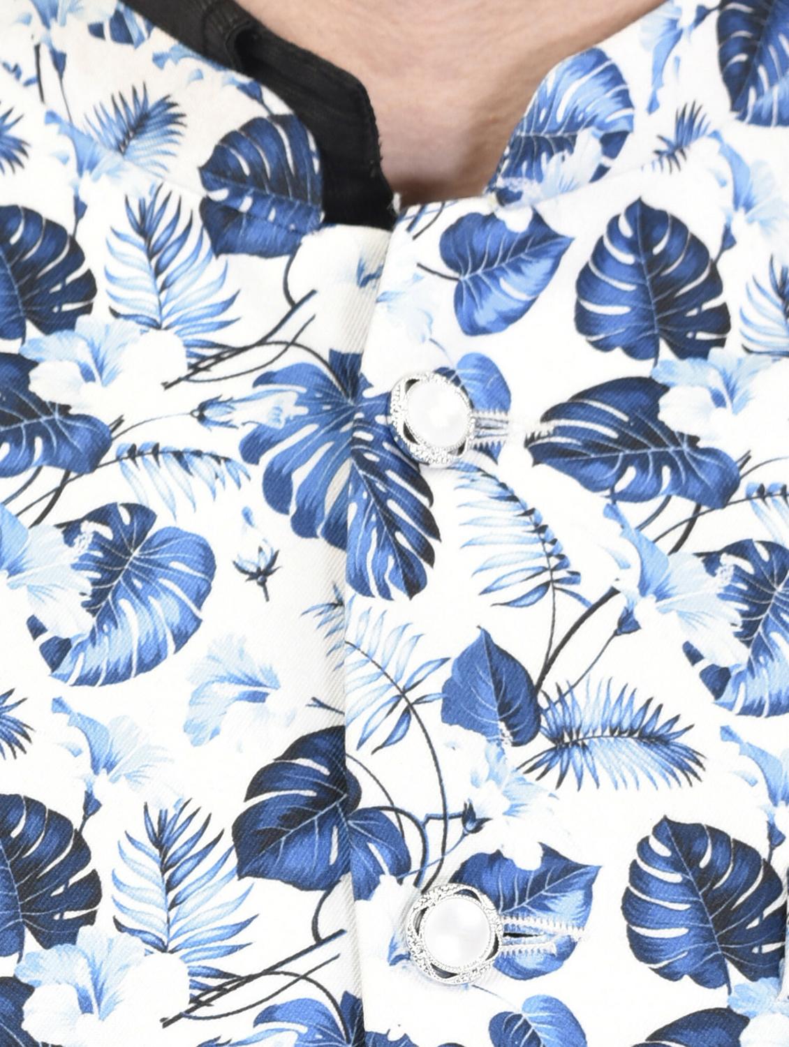 men printed sleeveless nehru jacket - 21740235 - Standard Image - 4