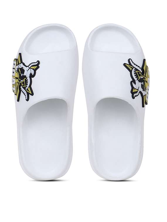 men printed slider flip flops - 21740301 -  Standard Image - 4