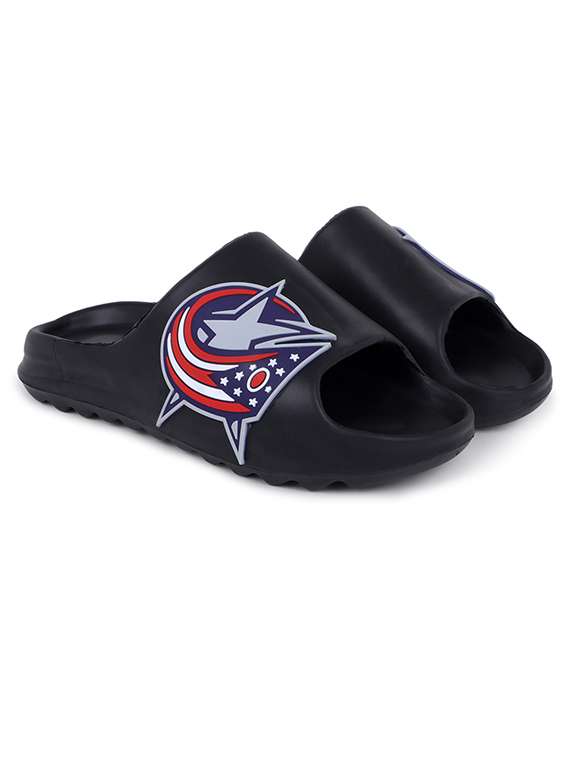 men printed slider flip flops - 21740306 -  Standard Image - 1