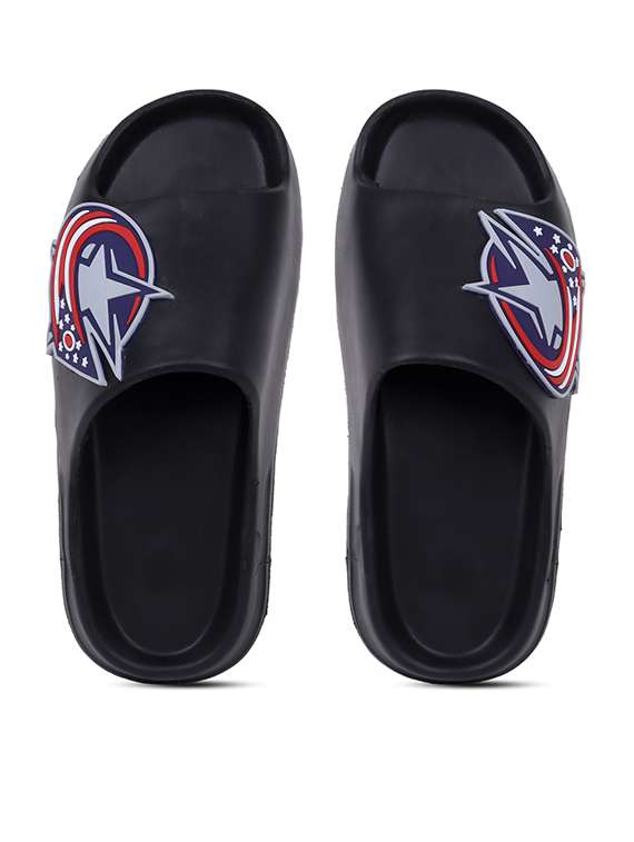 men printed slider flip flops - 21740306 -  Standard Image - 4