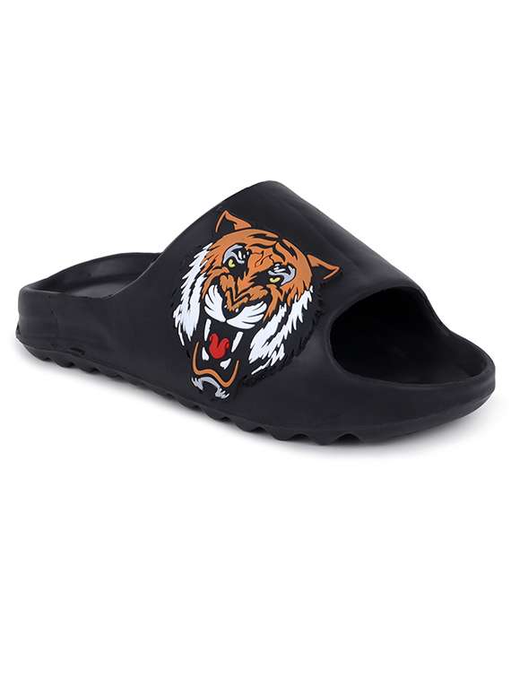 men printed slider flip flops - 21740308 -  Standard Image - 1