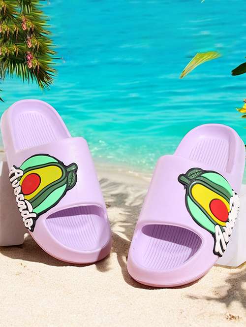 women printed slide flip flops - 21740342 - Standard Image - 0