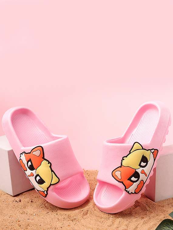women printed slide flip flops