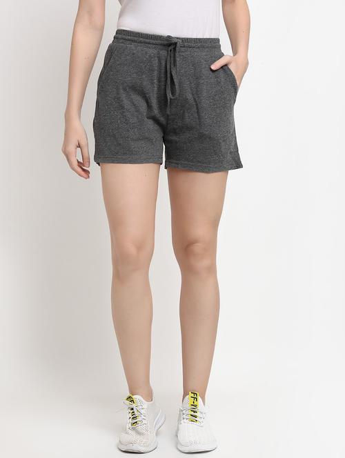 women solid high rise regular shorts - 21740407 -  Standard Image - 0