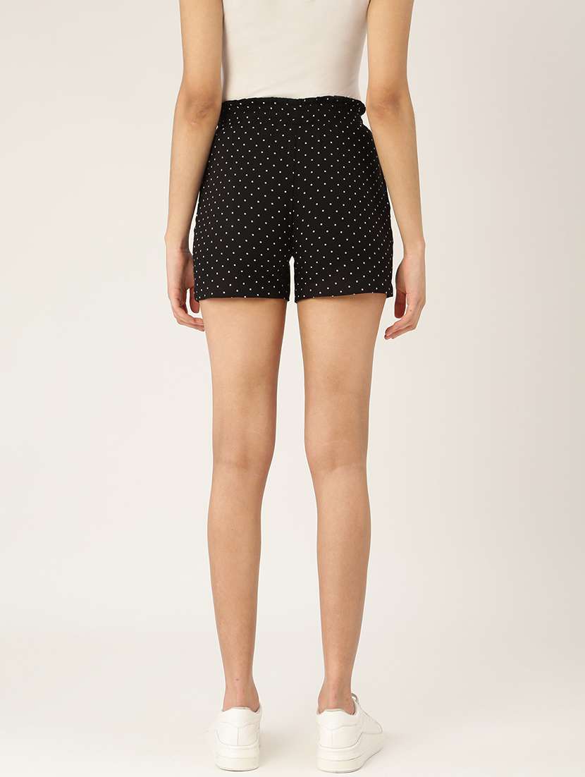 women printed high rise regular shorts - 21740408 -  Standard Image - 1