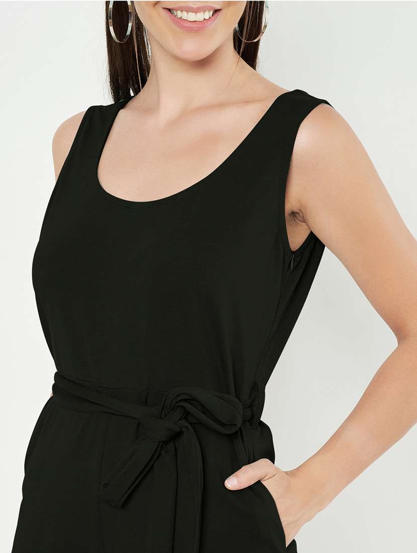 women solid sleeveless romper - 21740468 - Standard Image - 4