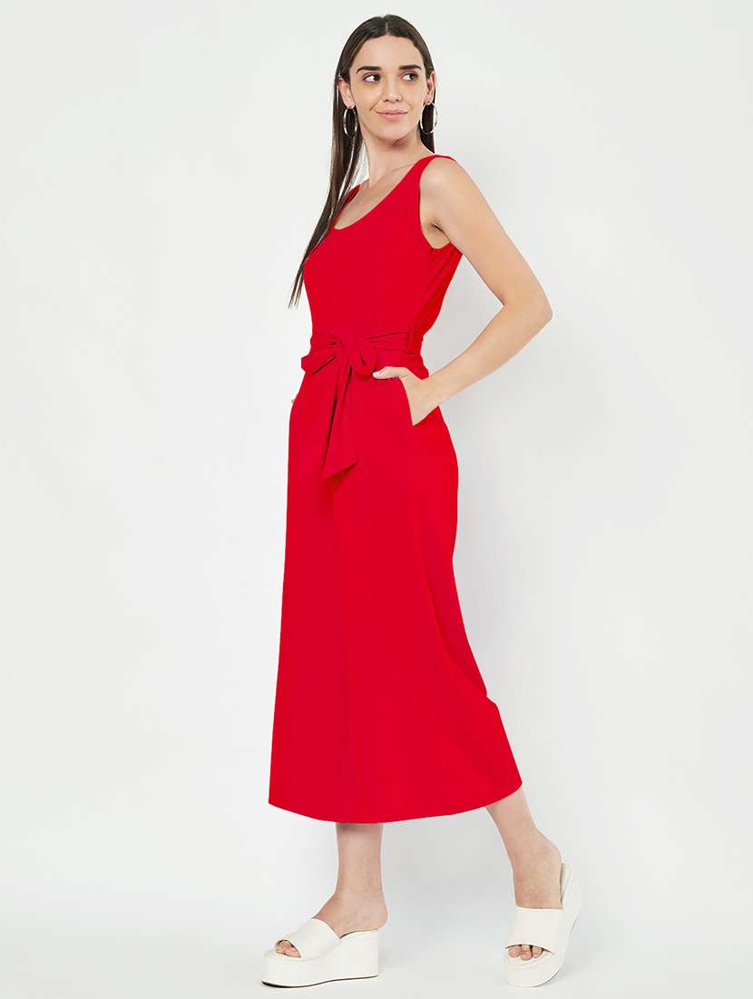 women solid sleeveless full length jumpsuit - 21740484 -  Standard Image - 1