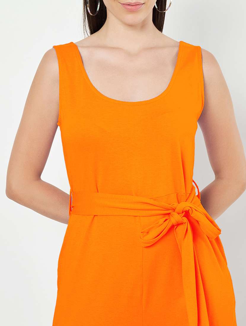 women solid sleeveless full length jumpsuit - 21740487 - Standard Image - 4