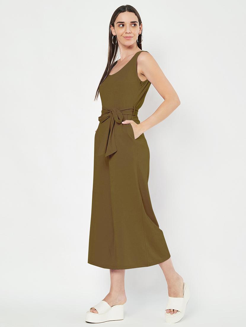 women solid sleeveless full length jumpsuit - 21740488 -  Standard Image - 1