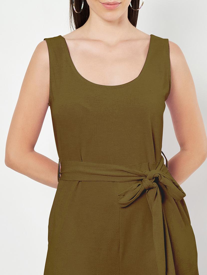 women solid sleeveless full length jumpsuit - 21740488 - Standard Image - 4