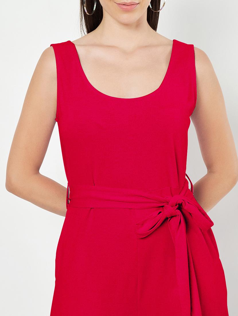 women solid sleeveless full length jumpsuit - 21740490 - Standard Image - 4