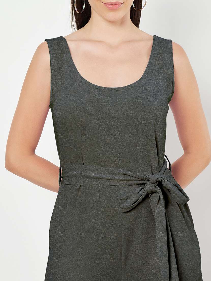 women solid sleeveless full length jumpsuit - 21740493 -  Standard Image - 4