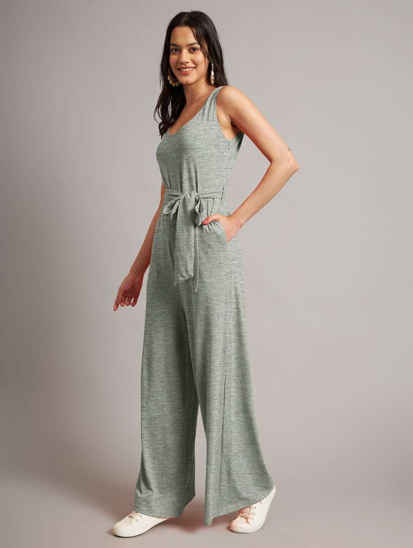 women solid sleeveless full length jumpsuit - 21740506 - Standard Image - 1