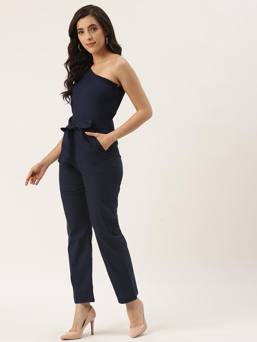 women solid single shoulder jumpsuit - 21740522 - Standard Image - 1