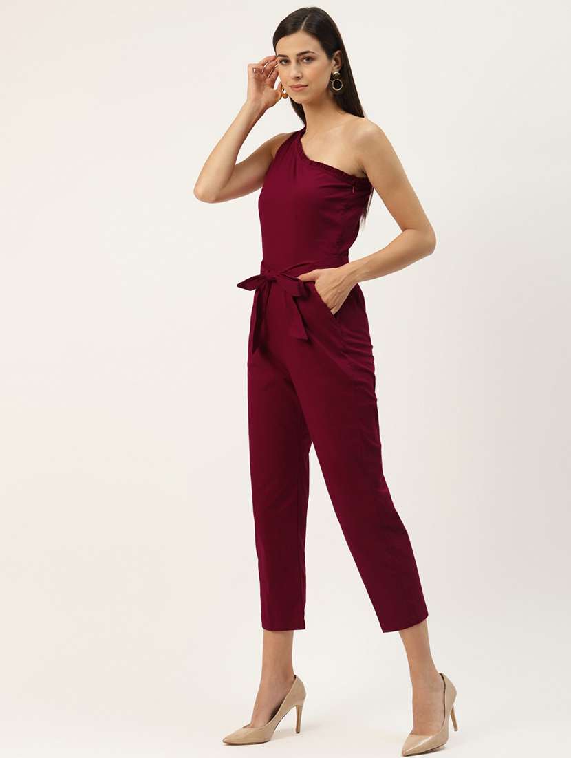 women solid single shoulder jumpsuit - 21740523 -  Standard Image - 1