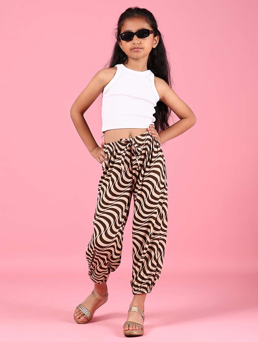 girls beige cotton harem trouser - 21740545 -  Standard Image - 4