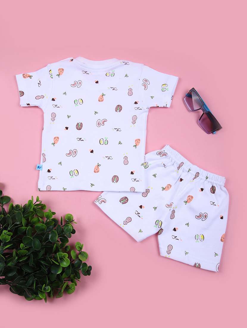 kids printed t-shirt and short co-ord set - 21740546 - Standard Image - 1