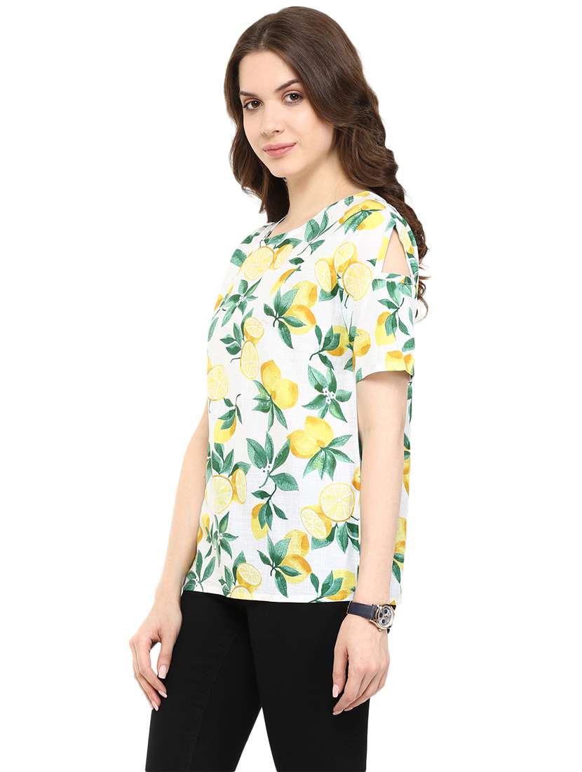 women printed short sleeves regular top - 21740725 -  Standard Image - 1