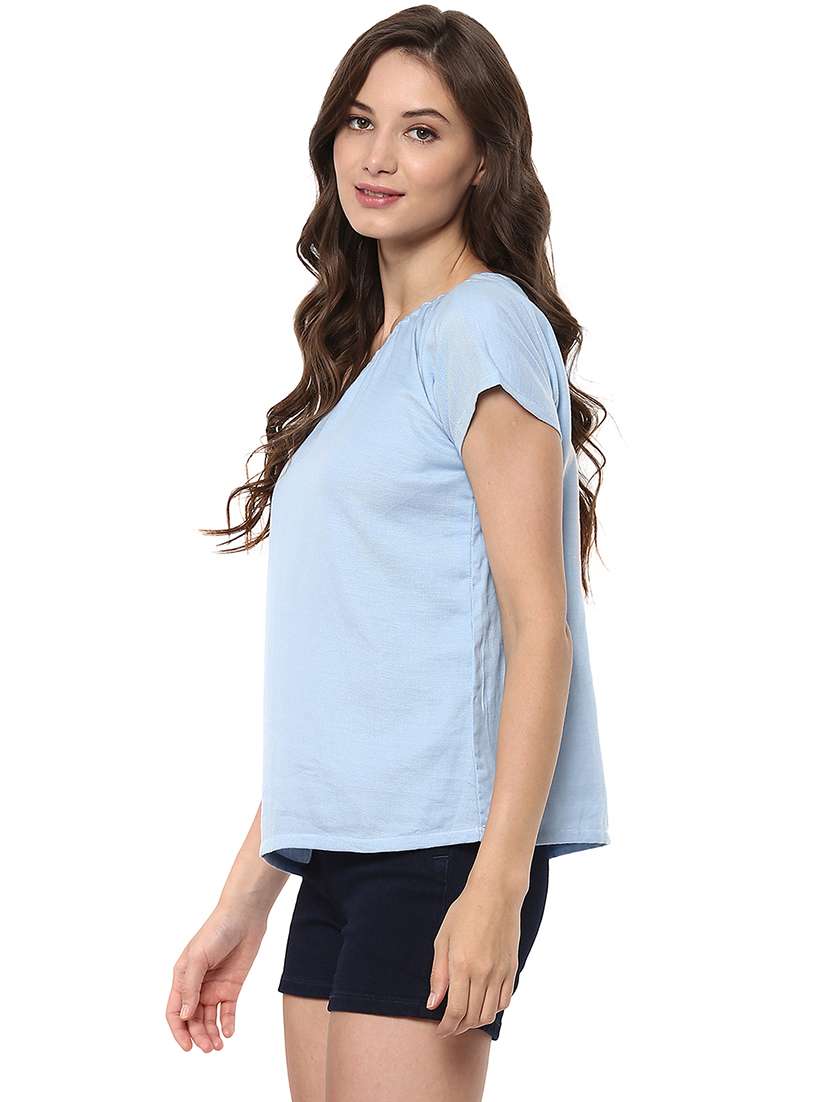 women solid single shoulder regular top - 21740741 -  Standard Image - 1