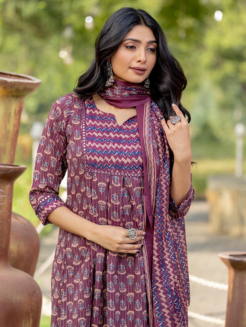 set of 2 printed kurta pant with dupatta set - 21740778 -  Standard Image - 1