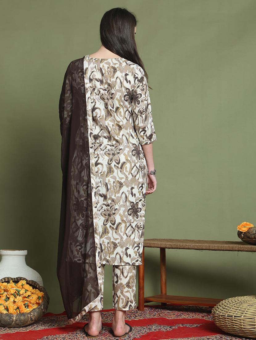 set of 2 printed kurta pant with dupatta set - 21740778 - Standard Image - 4