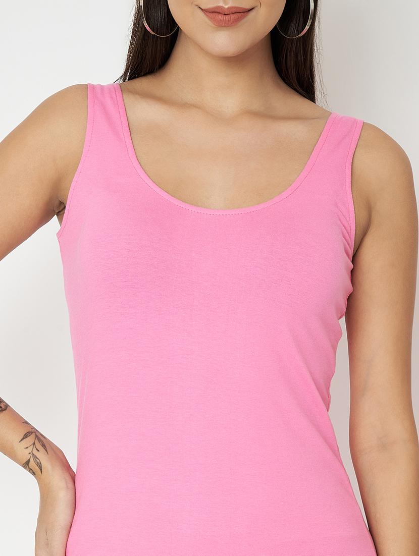 pink cotton blend camisole - 21740796 - Standard Image - 4