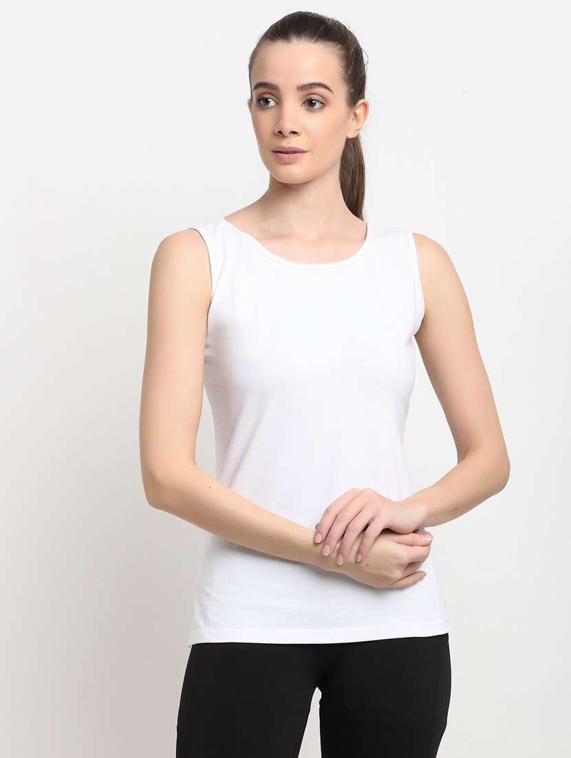 women solid sleeveless tank top - 21740813 - Zoom Image - 0