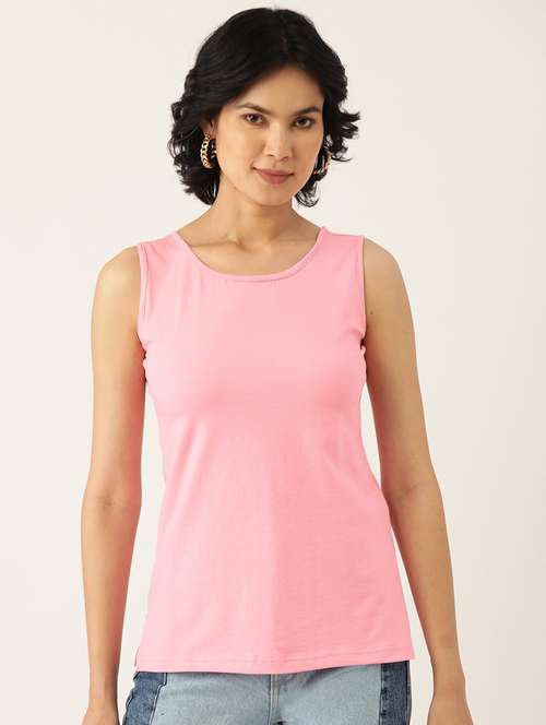 women solid sleeveless tank top - 21740814 - Standard Image - 0