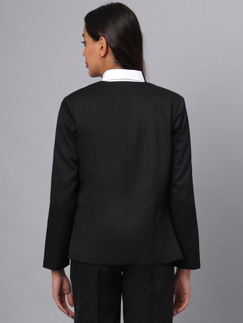women solid long sleeves formal blazer - 21740828 - Standard Image - 1