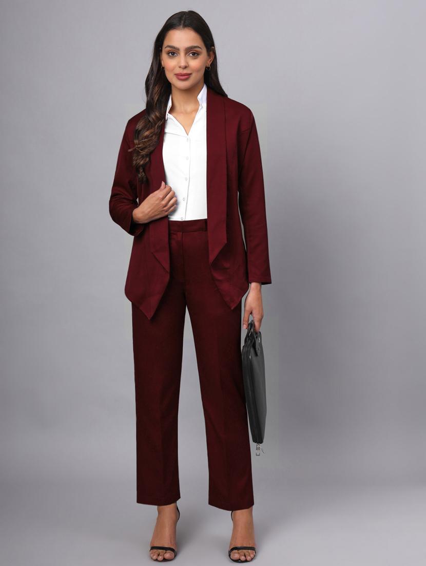 women solid long sleeves formal blazer - 21740831 - Standard Image - 4