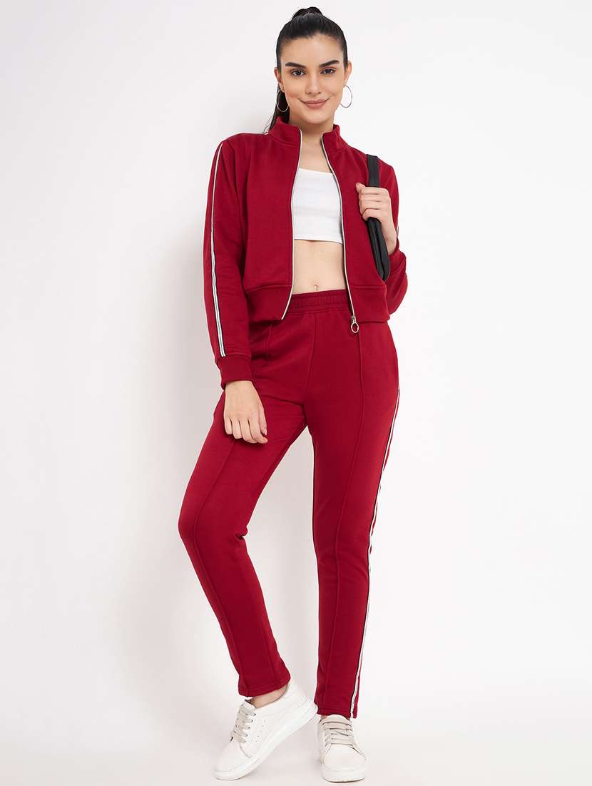 women solid long sleeves active wear co-ord set