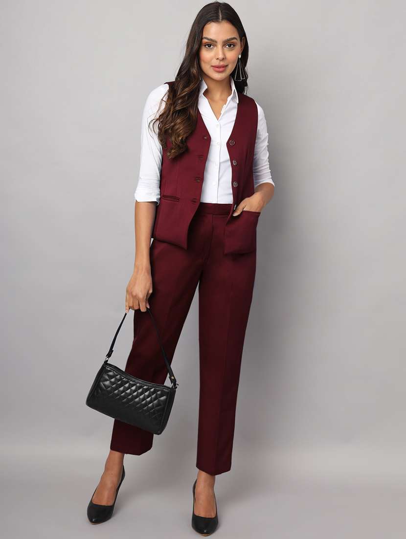 women solid vest top and trouser co-ord set - 21740844 -  Standard Image - 1