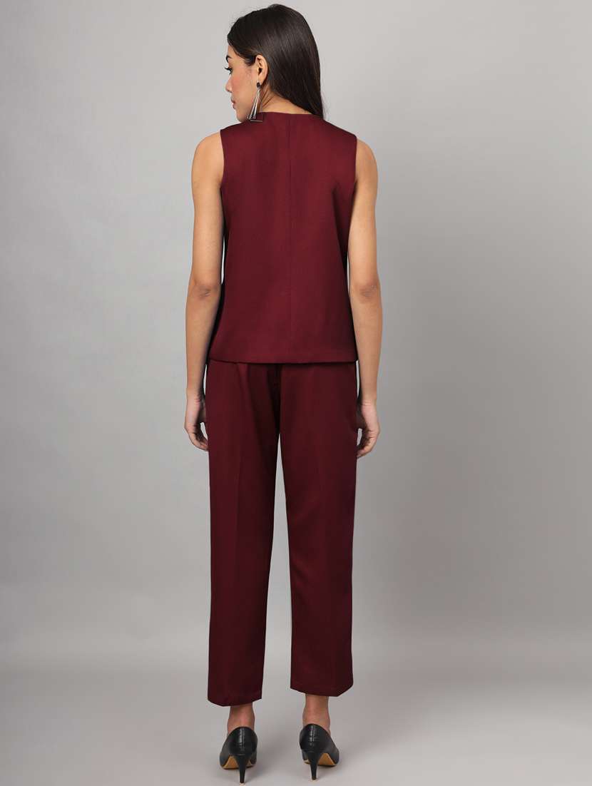 women solid vest top and trouser co-ord set - 21740844 -  Standard Image - 4